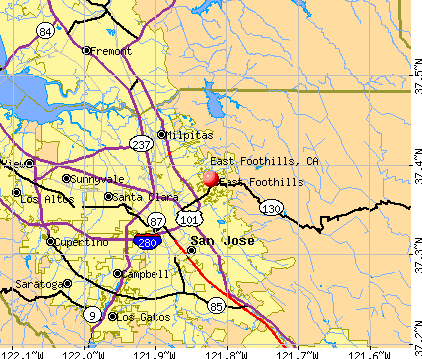 East Foothills, CA map