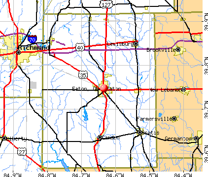 Eaton, OH map