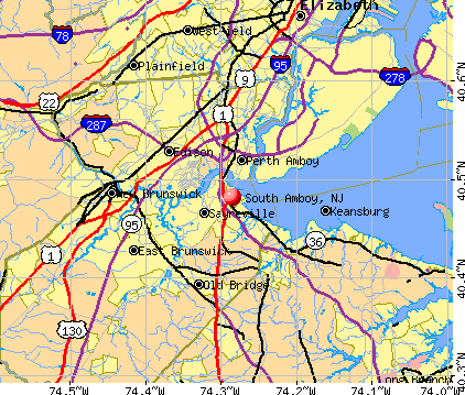 South Amboy, NJ map
