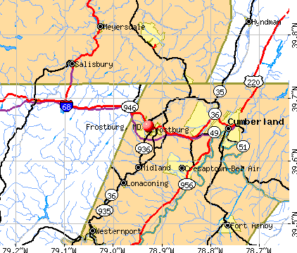 Frostburg, MD map