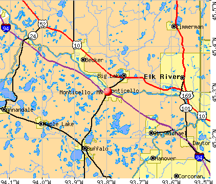 Monticello, MN map