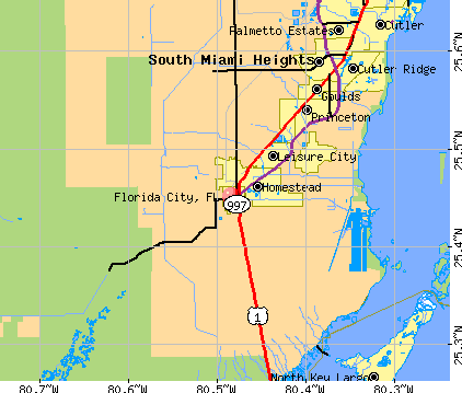 Florida City, FL map