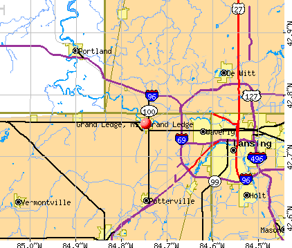 Grand Ledge, MI map