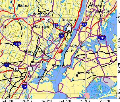 Union City, NJ map
