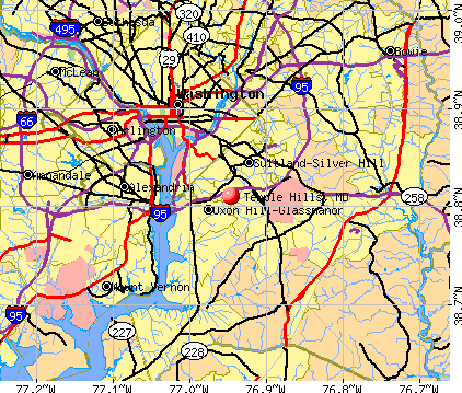 Temple Hills, MD map