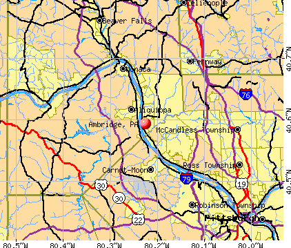Ambridge, PA map