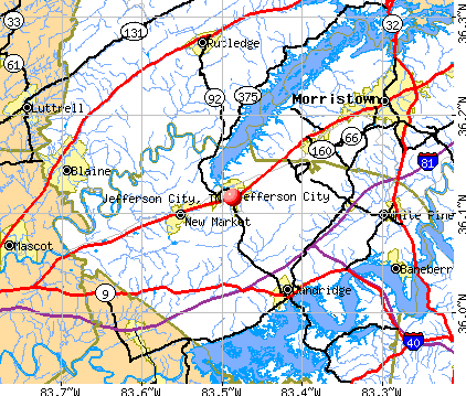 Jefferson City, TN map