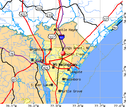 Kings Grant, NC map