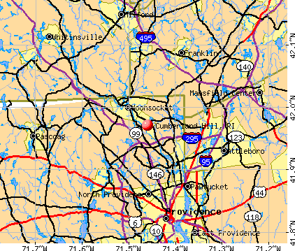 Cumberland Hill, RI map