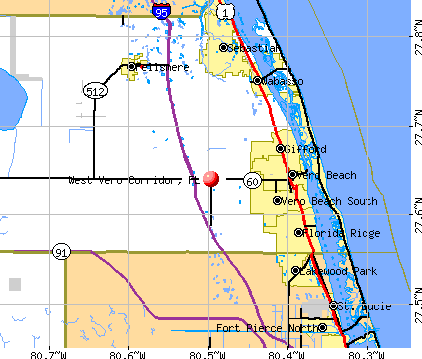 West Vero Corridor, FL map