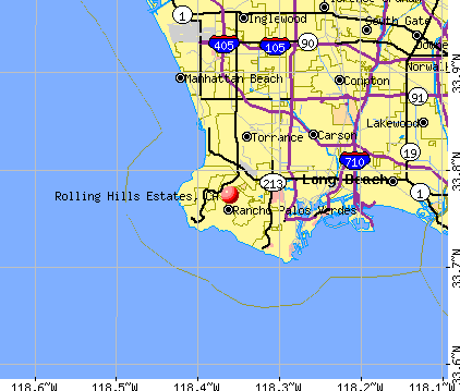 Rolling Hills Estates, CA map