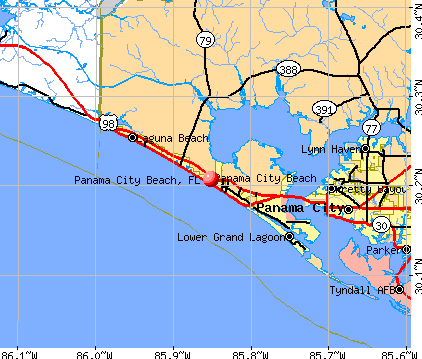 Panama City Beach, FL map