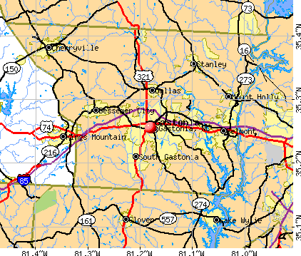 Gastonia, NC map