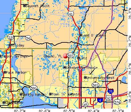 Cheval, FL map