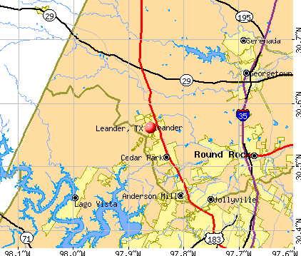 Leander, TX map