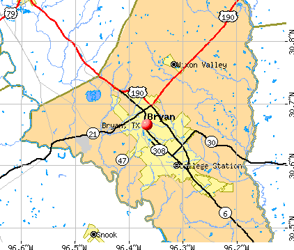Bryan, TX map