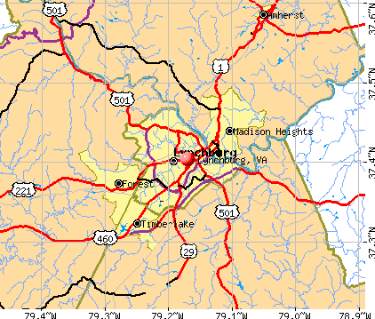 Lynchburg, VA map