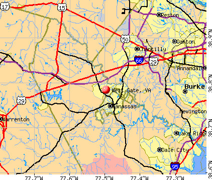 West Gate, VA map