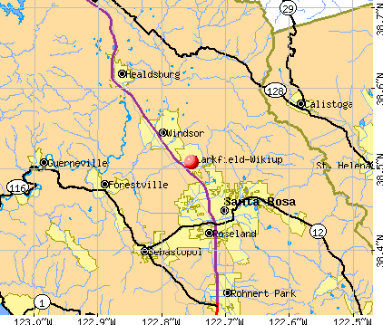 Larkfield-Wikiup, CA map