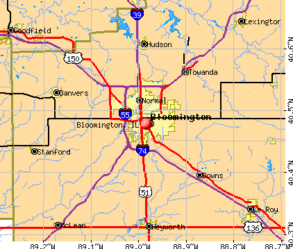 Bloomington, IL map
