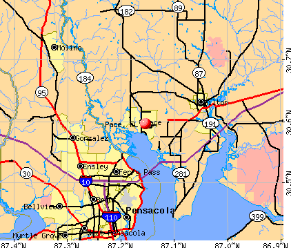 Pace, FL map