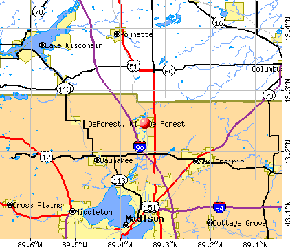 DeForest, WI map