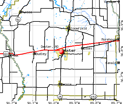 Dexter, MO map