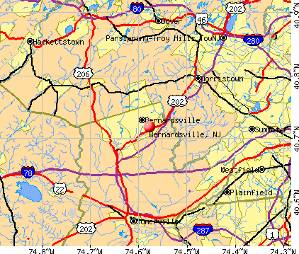 Bernardsville, NJ map