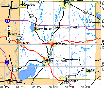 Jefferson, WI map