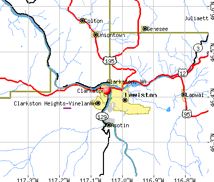 Clarkston, WA map