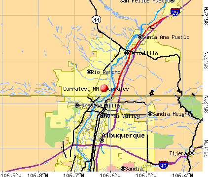 Corrales, NM map