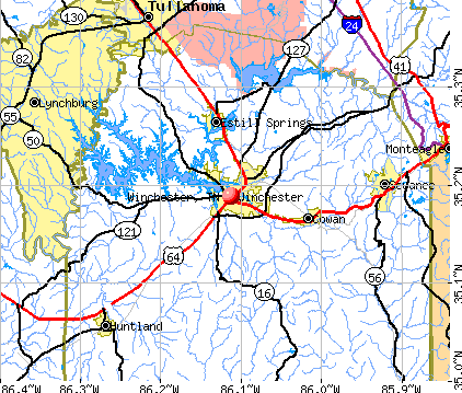 Winchester, TN map