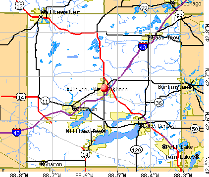Elkhorn, WI map