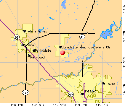 Bonadelle Ranchos-Madera Ranchos, CA map