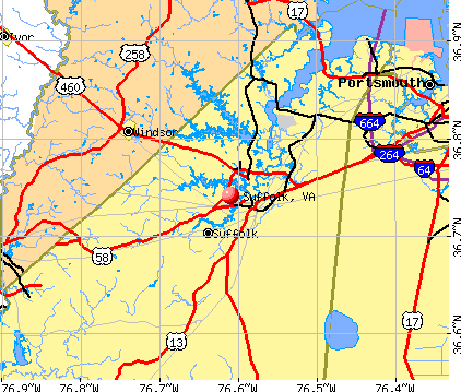 Suffolk, VA map