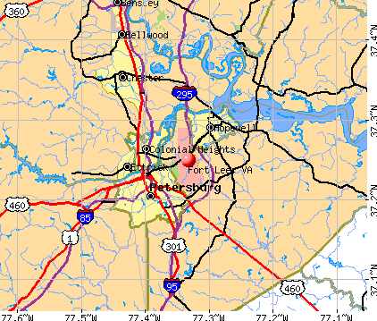 Fort Lee, VA map