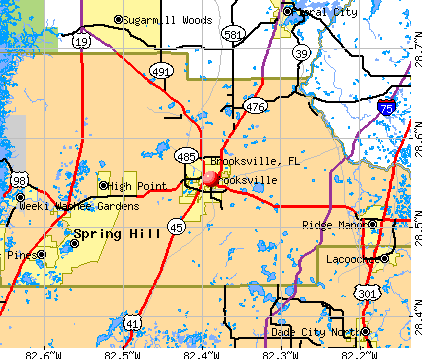Brooksville, FL map
