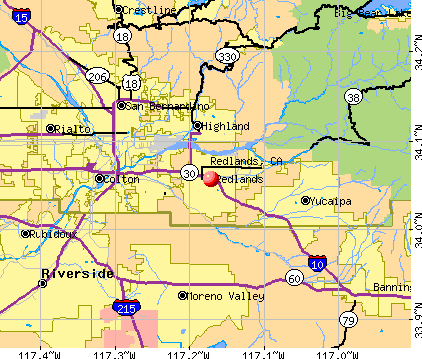 Redlands, CA map