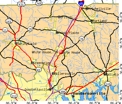 White House, TN map