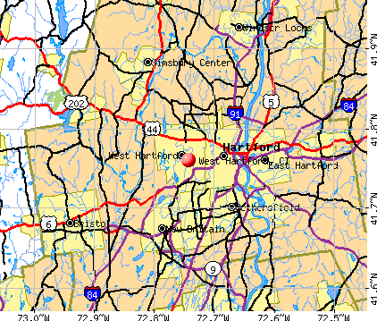 West Hartford, CT map