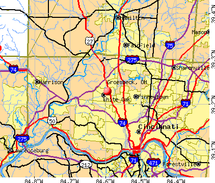 Groesbeck, OH map