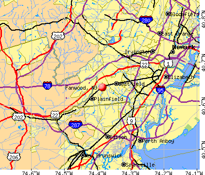 Fanwood, NJ map
