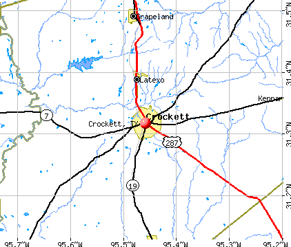 Crockett, TX map