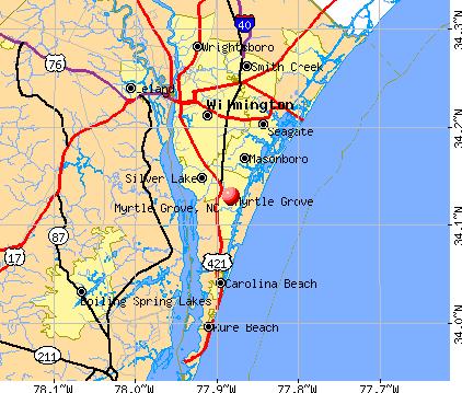 Myrtle Grove, NC map