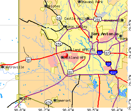 Lackland AFB, TX map