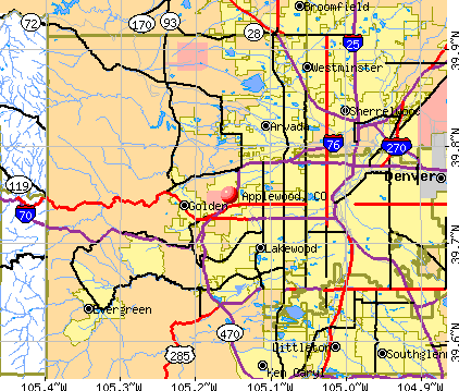 Applewood, CO map