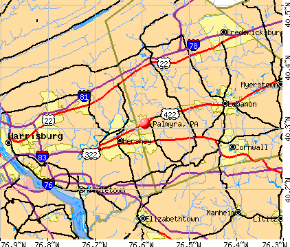 Palmyra, PA map
