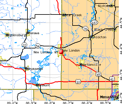 New London, WI map