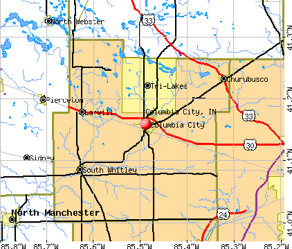 Columbia City, IN map