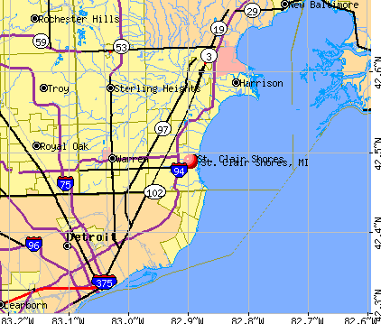 St. Clair Shores, MI map